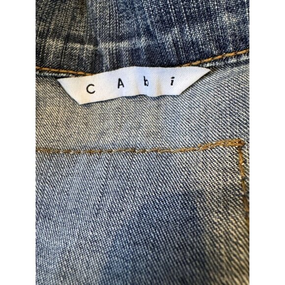 Cabi  Blue Stretch Cotton Blend Denim Jacket Classic Casual Style Size Medium - Picture 3 of 10